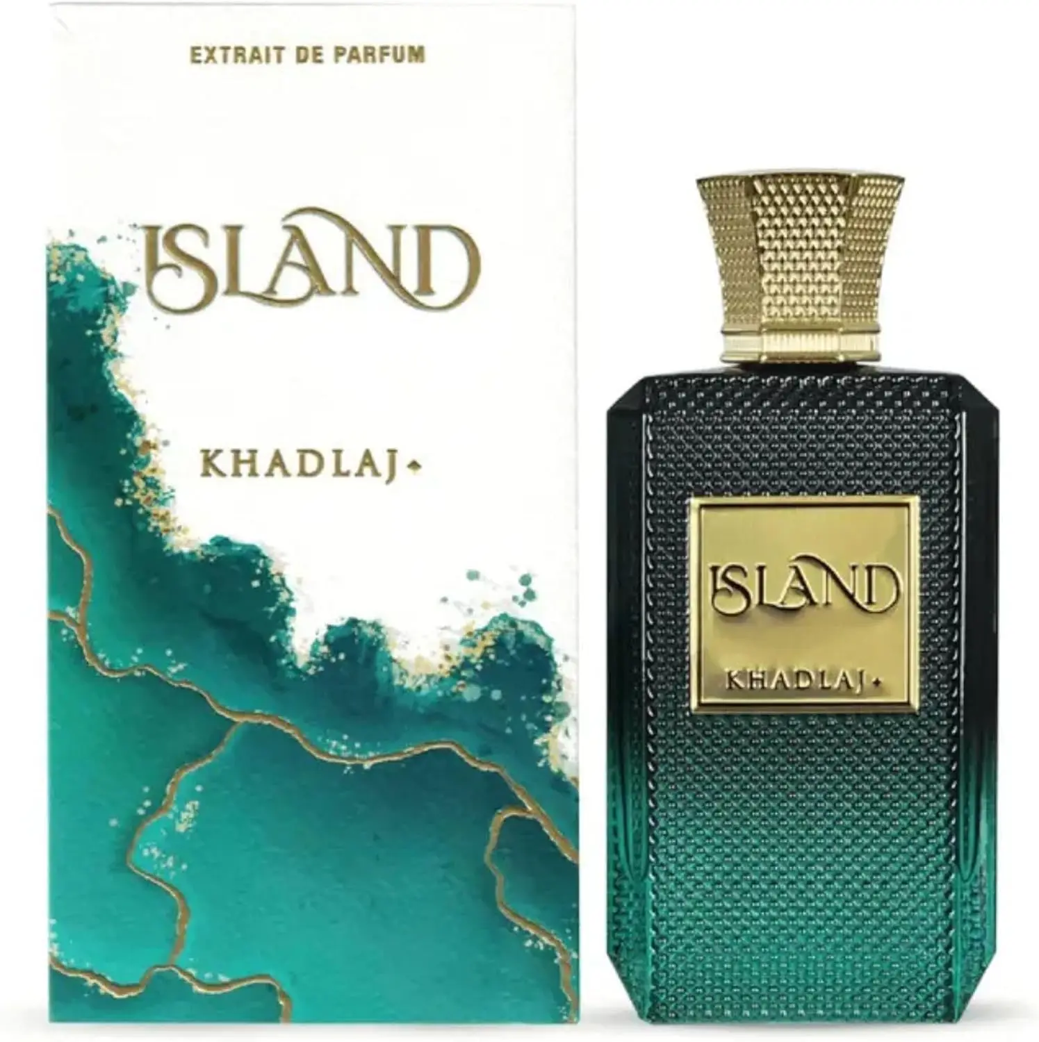 

:Khadlaj Island Unisex EDP 3,4 унции — роскошные духи Extrait de Parfum, тропический древесный цветочный аромат, янтарные теплые духи