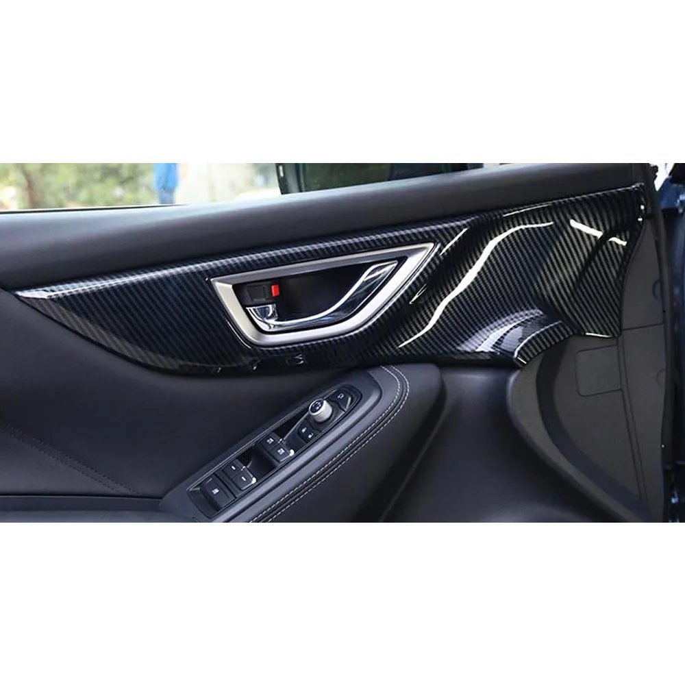 Car Styling Stick Trim Armrest Door Handrail Handle Bowl Frame Lamp Trims Hood 4PCs For Subaru Forester 2018 2019 2020 2021 2022