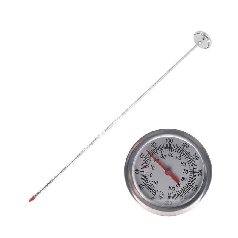Long Stem Compost Soil Thermometer - Fast Response Stainless Steel 20 Inch - Measuring Probe - Fahrenheit And Celsius-N33R