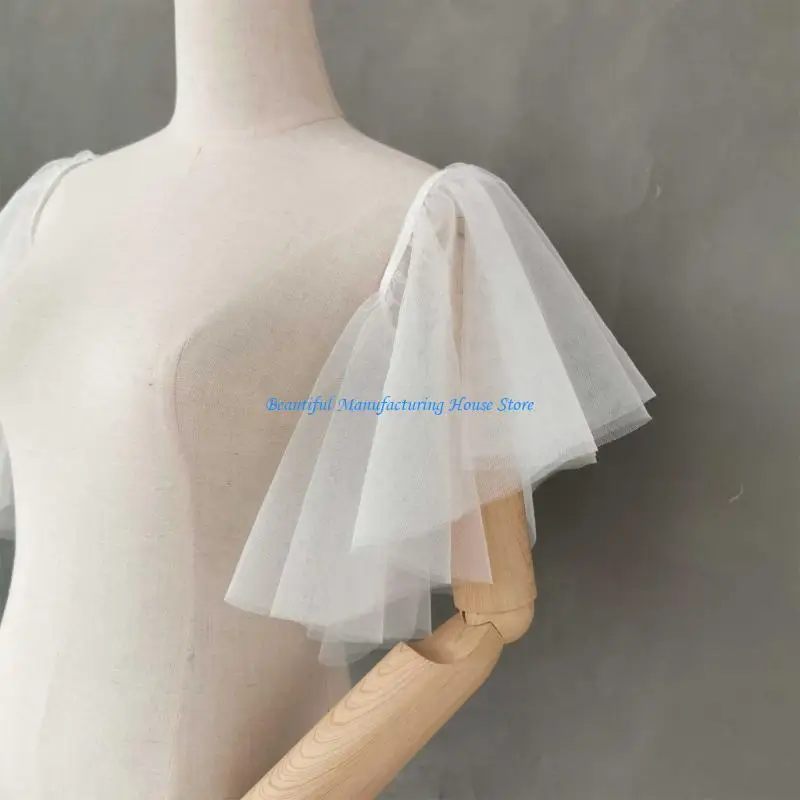 E56A Elegant Bridal Arm Sleeve Delicate Meshes Sleeves Light weight Shoulder Shawl for Weddings and Event
