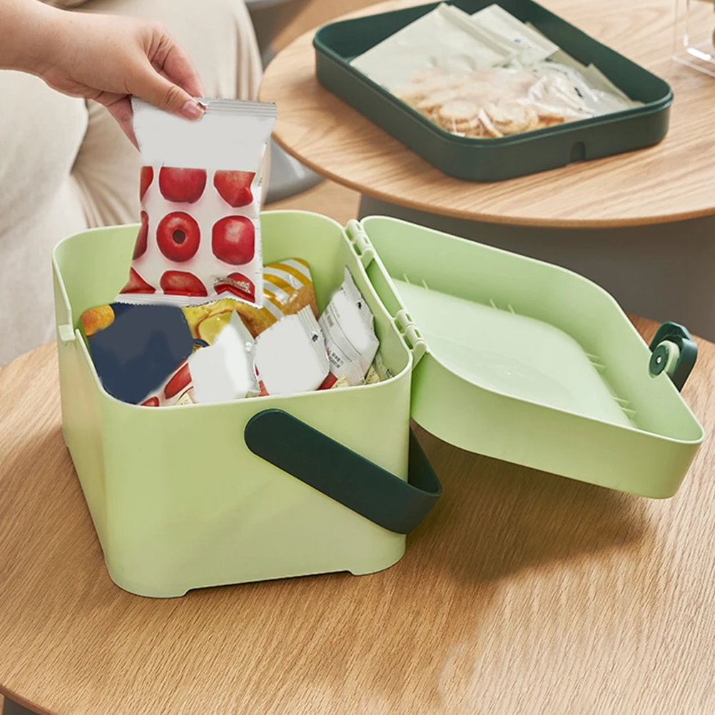 

Multi-Use Medicine Storage Box Portable Handled Organizer Makeup Container Travel Storage Case Desktop Organizer