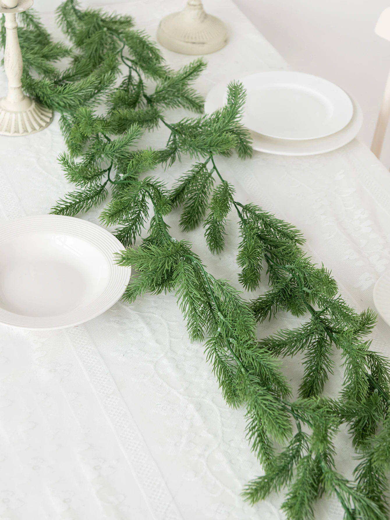 72-Mesh-Kunstpflanzen, grüne Kiefernnadel, Weinrebe, Weihnachtsbaumdekoration, Gartenwand im Freien, Zuhause, Brett, Festival, Party, Hochzeit, Diy – Detail 6
