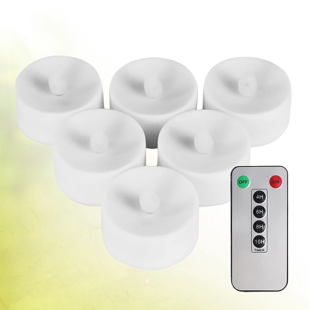 

6PCS LED Light Remote Control Smokeless Candles Premium Material Colorful Timer 6h 10h Home Party Banquet Gift LED