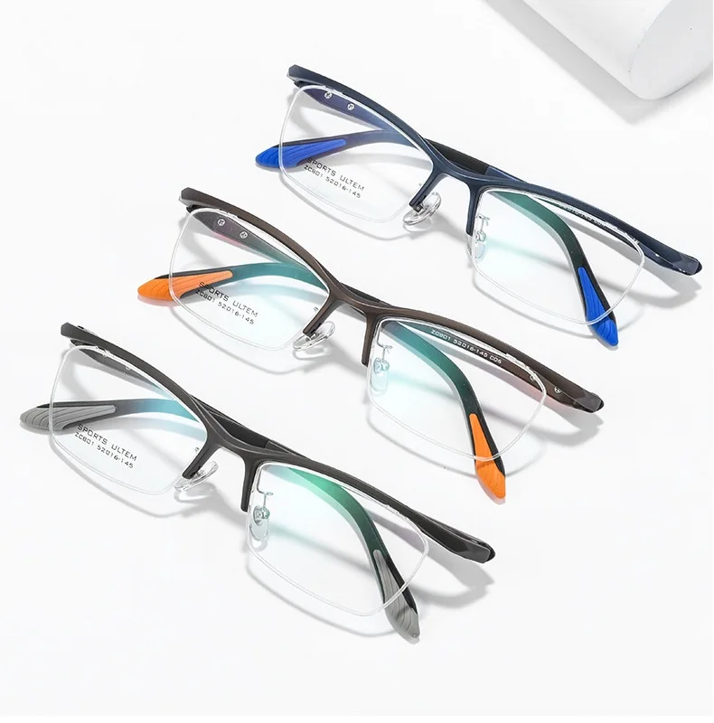 EYELUYAN Modische Sportliche Halbrandlose Optische Myopie-Brille Hochwertiger Halbrandloser Brillenrahmen 801 – Detail 2