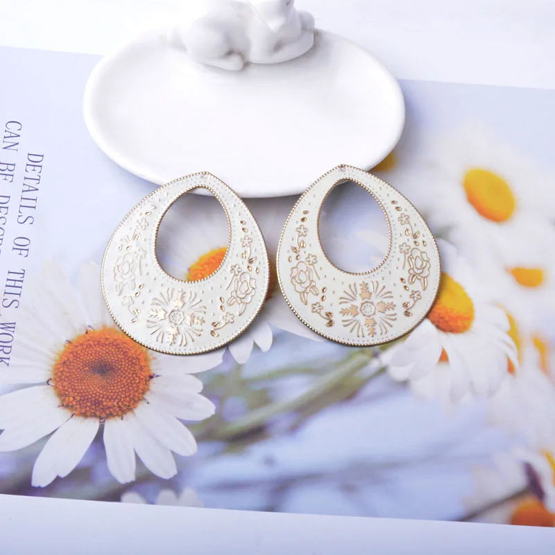 6 Stück/Set Große Runde Eisenanhänger Boho Statement-Ohrringe Anhänger DIY Damen-Schmuckzubehör – Detail 6