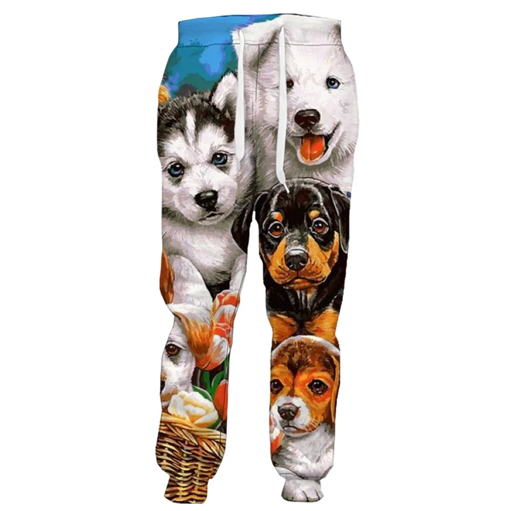 HX Fashion Mens Pants Funny Cute Animal Yorkshire 3D Print Trousers Casual Sweatpants Streetwear Joggers Men  Clothing