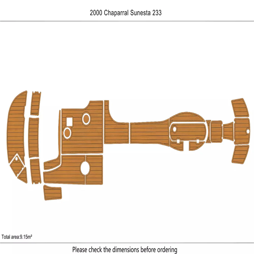 2000-2006 Chaparral Sunesta 233 Cockpit Swim platform bow 146mm EVA foam Marine Flooring Teak Yacht boat marine accessories