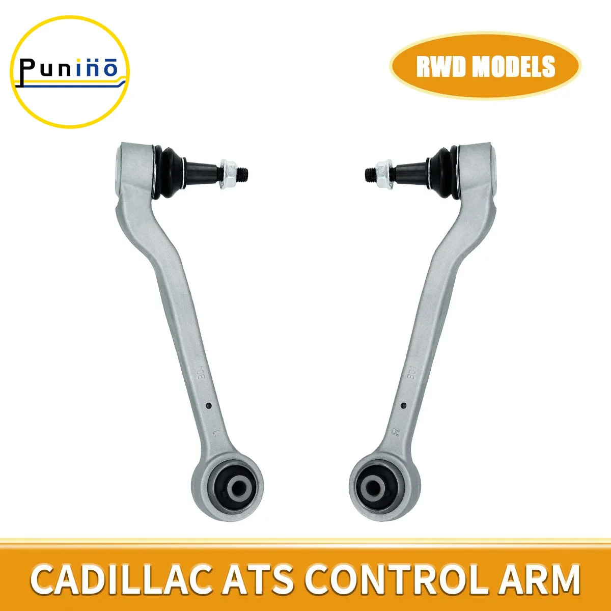 

Punino Pair of Front Lower Rearward Control Arms Suspension Set Kit for Cadillac ATS 2013 2014 2015 2016 2017 2018 2019