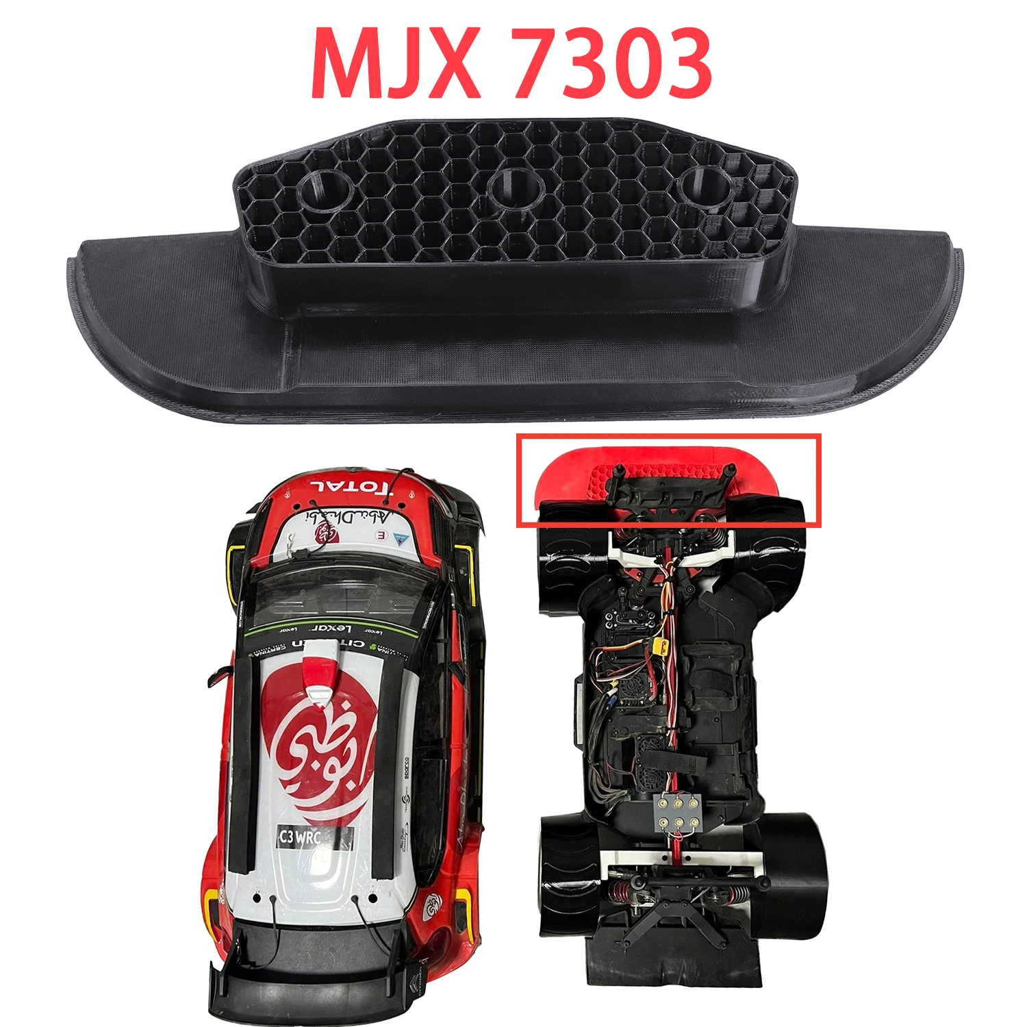 

MJX 7303 Защита переднего бампера из ТПУ, сотовый дизайн, противоударный для Mjx 7303 Hyper Go 1/7, радиоуправляемый автомобиль Citroen C3, обновленные аксессуары