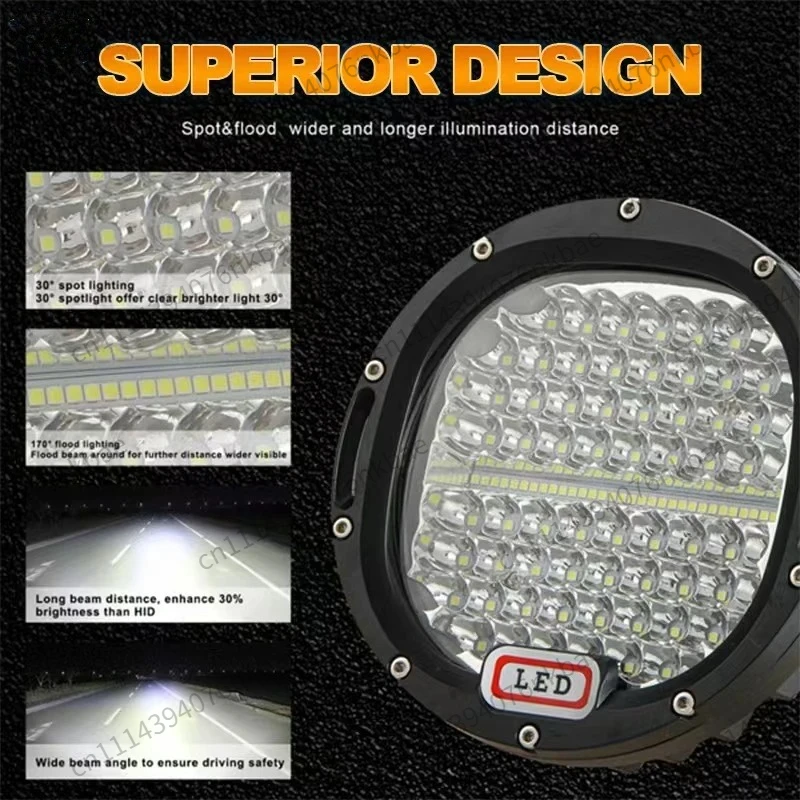 7 Inch LED Spotlight 105W 300W Waterproof Car Roof Bumper Light for SUV Off-road Truck
