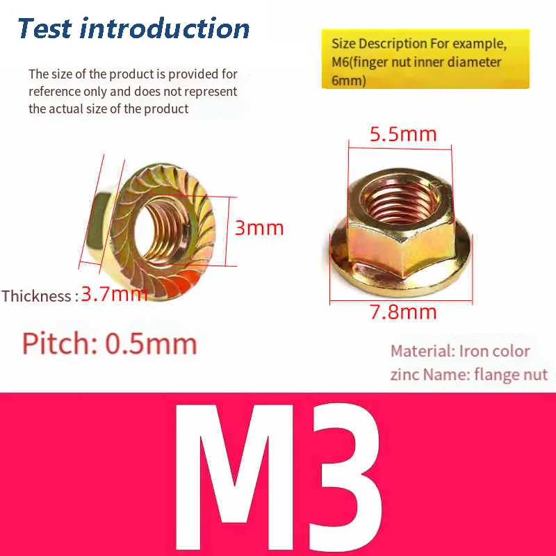 10/20/25/50pc M3 M4 M5 M6~M12 Colored zinc 304 A2 Stainless Steel Hex Flange Nylon Insert Lock Nut Self-locking Nylock Locknut - Image 5