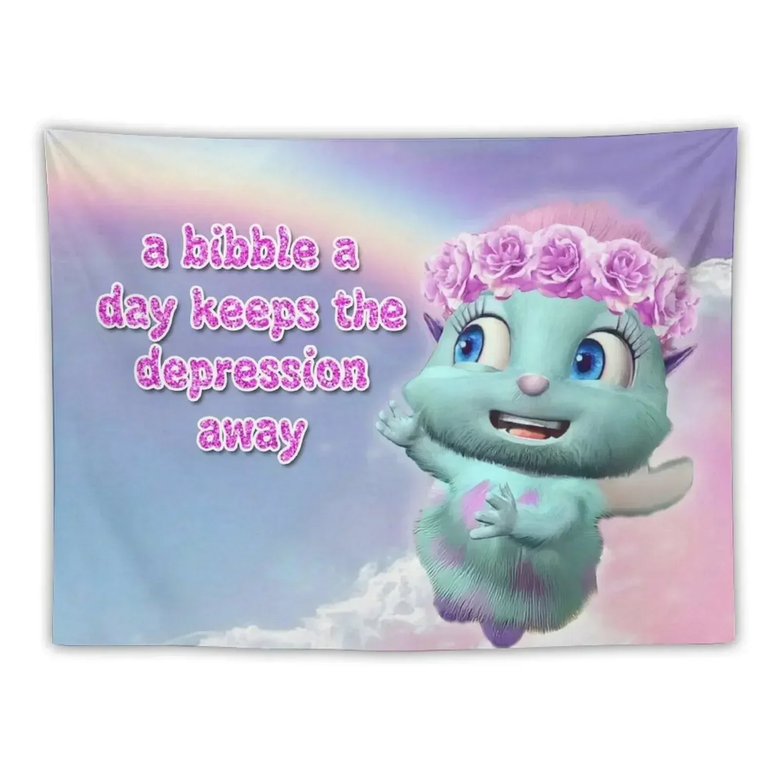 Bibble a Days Keeps the Depression Away Iemdnoa Tapestry Custom On The Wall Cute Room Decor Tapestry