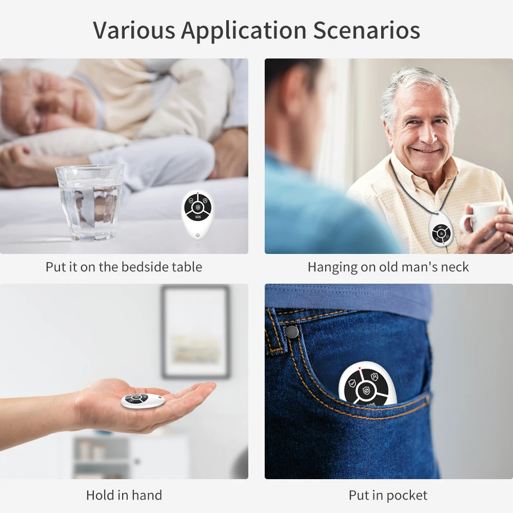 Staniot High Quality Portable 4 Keys Wireless Remote Control for Remotely Arm/Disarm Tuya Smart Home Security Alarm Systems