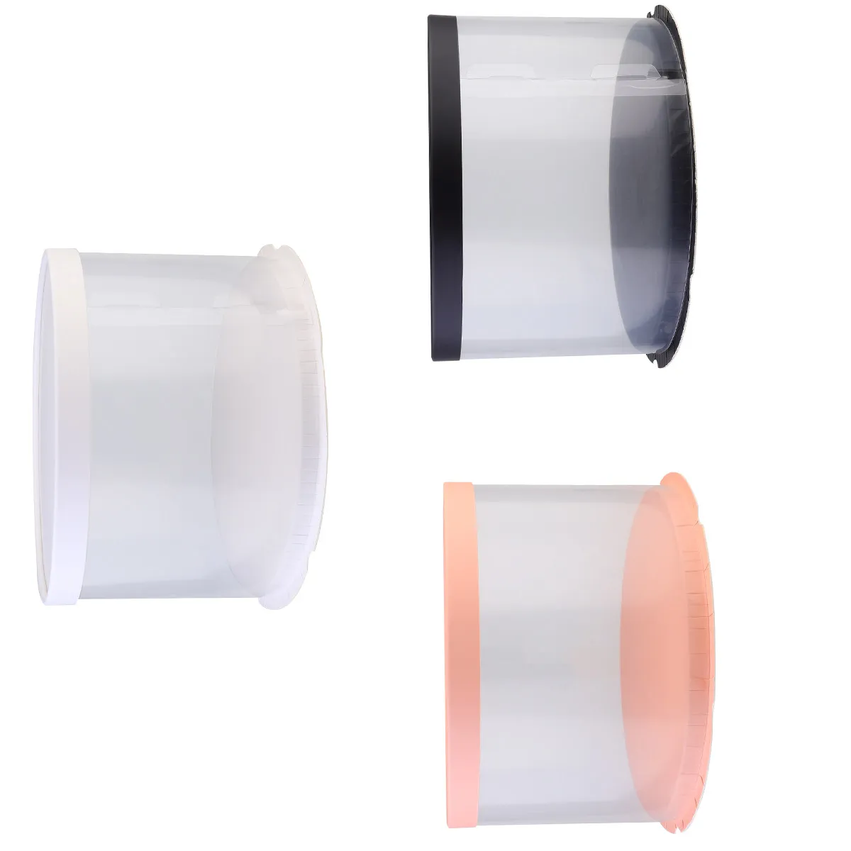 3Pcs Premium Round Cake Container 6-Inch Clear Pet Window Bakery Box Gift Packaging Cake Carrier for Wedding Birthday Dessert