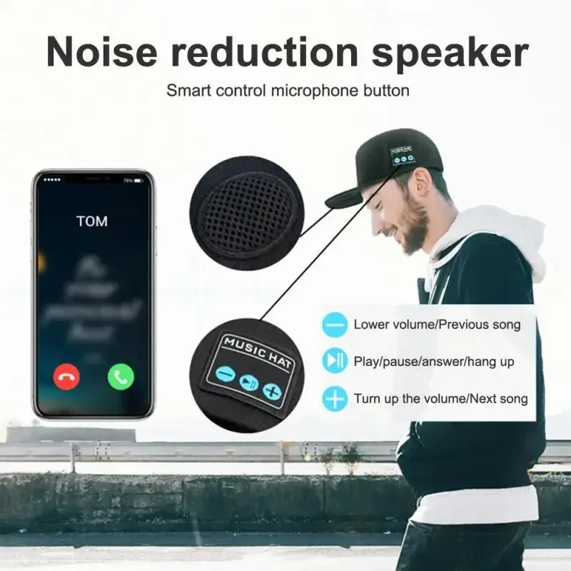 Gorro nuevo con altavoz Bluetooth, auriculares, gorro Bluetooth, altavoz inteligente inalámbrico, auriculares para deportes al aire libre con micrófono