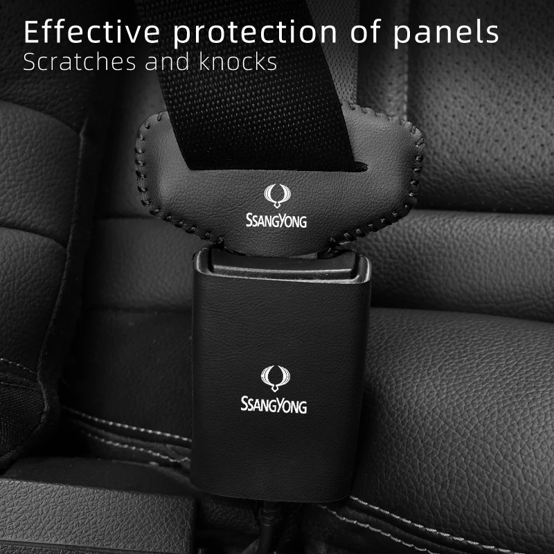 Anti Scratch Car Seat Belt Clip Protector Seatbelt Buckle Lock Cover For SsangYong Actyon Korando Rexton Kyron Rodius Musso