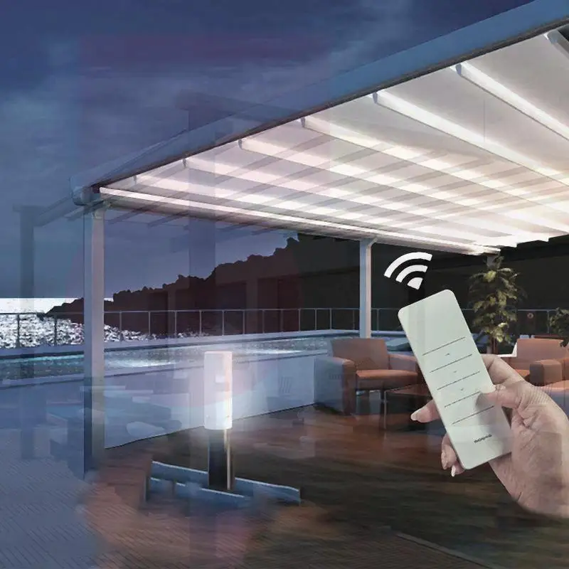 

Outdoor Automatic Retractable Gazebo and Patio Awning for Restaurant Garden Balcony Retractable Canopy Pergola