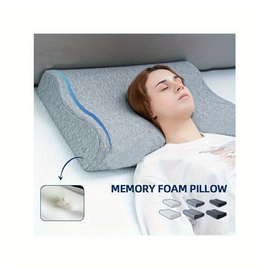 1pc Memory Foam Neck Pillow with 3D Contour Support - Removable Cover, Ideal for  Shoulder Relaxation, Perfect for Bedroom