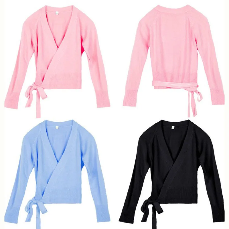 أطفال بنات الجمباز يوتار Bailarina Dancewear زي بأكمام طويلة شال سترة سترة الرقص الباليه ملابس الأطفال