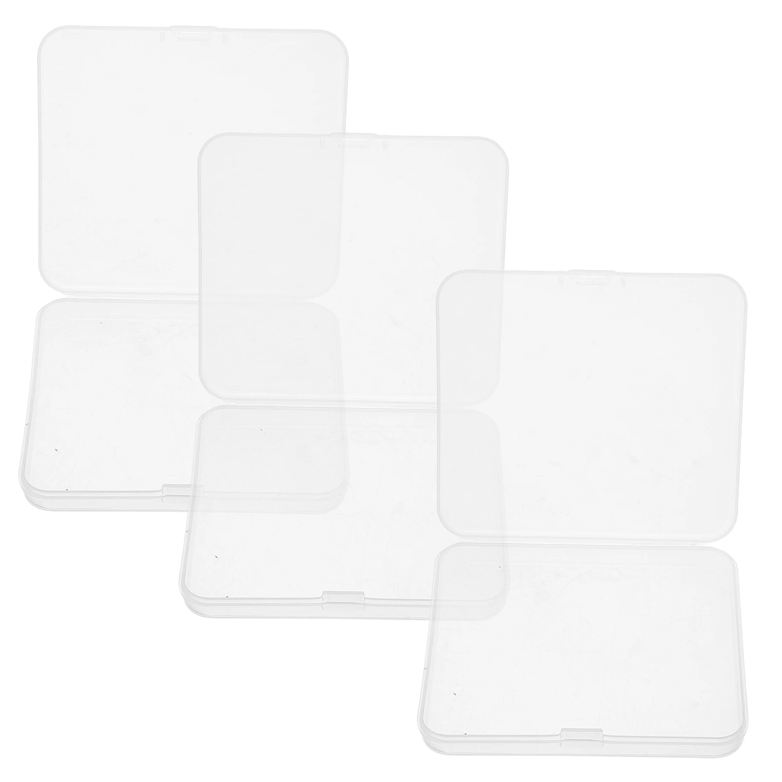 

3pcs Clear Plastic Rectangle Box False Eyelash Storage Case Double Eyelid Tape Organizer Transparent Compact Container Travel