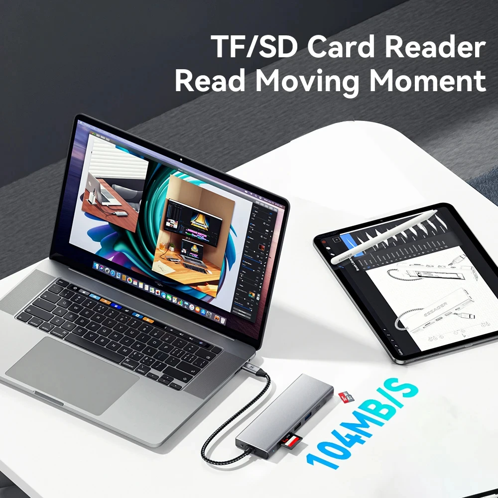 디스크 저장 기능이 있는 8-in-1 USB 허브 SSD M.2 SATA NVME USB 유형 C-Macbook Air M1 M2용 HDMI 호환 도킹 스테이션 ,8-in-1 USB Hub With Disk Storage Function SSD M.2 SATA NVME USB Type C to HDMI-Compatible Docking Station For Macbook Air M1 M2