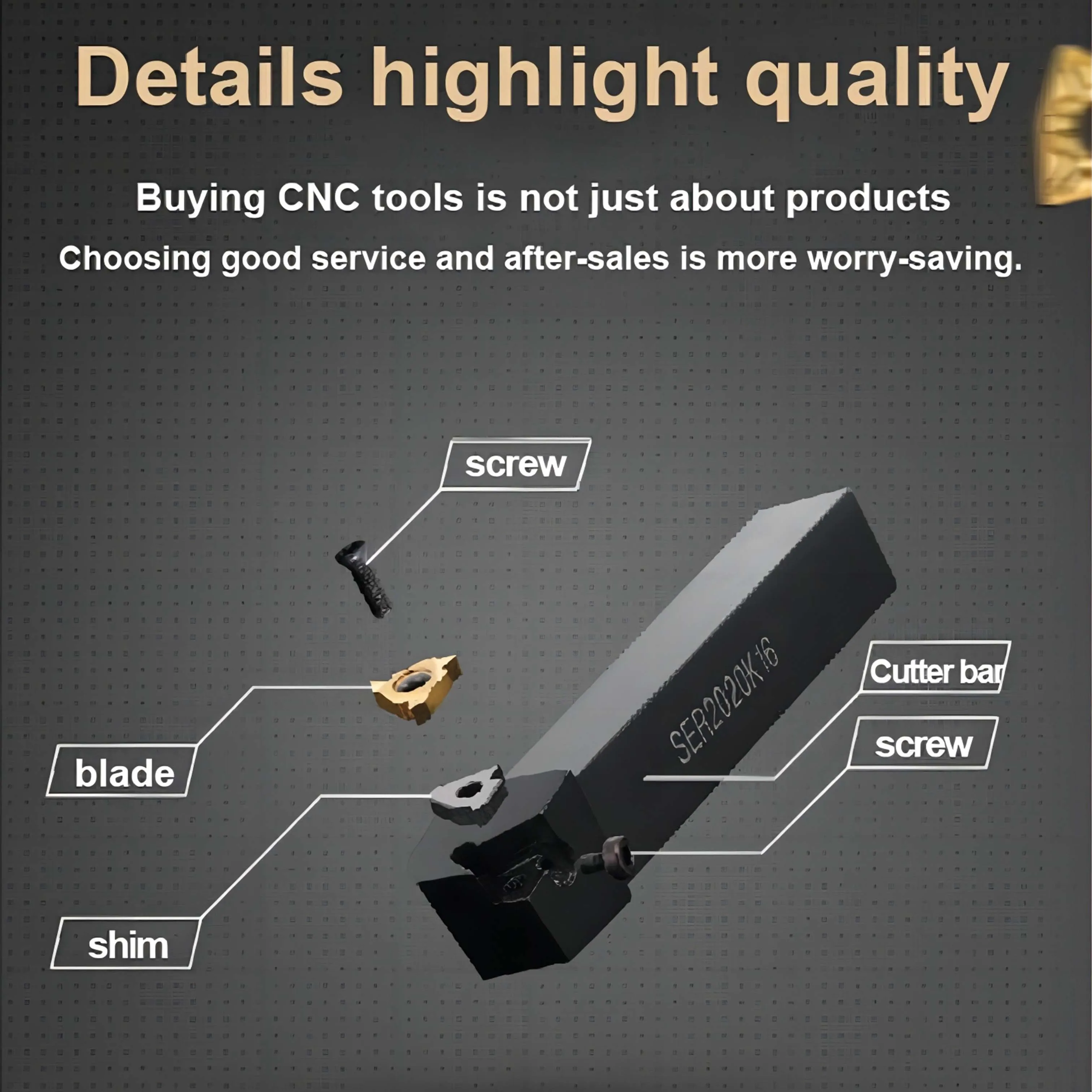 Imagem -05 - Cortador de Torno Original Boring Bar Thread Turning Toolholder Carboneto Insere 16er Ser12h16 Sel121212h16 12 mm Ag6060