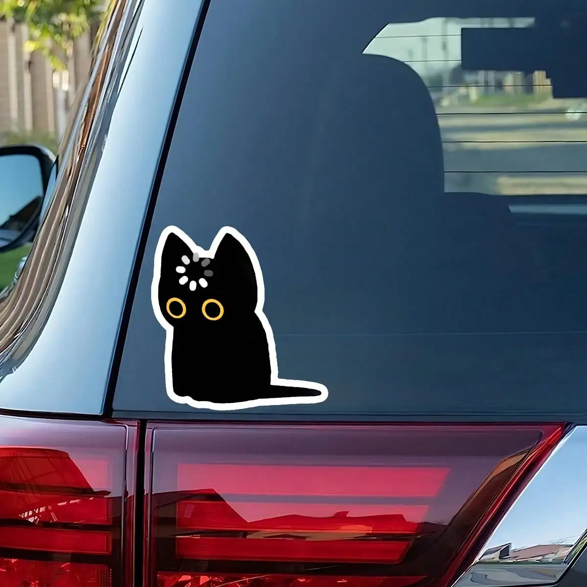 Minimalist Black Cat with Loading Symbol Laptop & Car Sticker