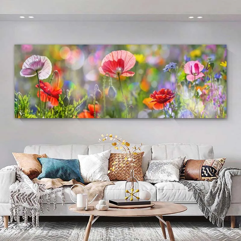 Nature Spring Flower Posters and Prints Landscape Canvas Painting Wall Art Daisy Pictures Living Room Home Decor No Frame