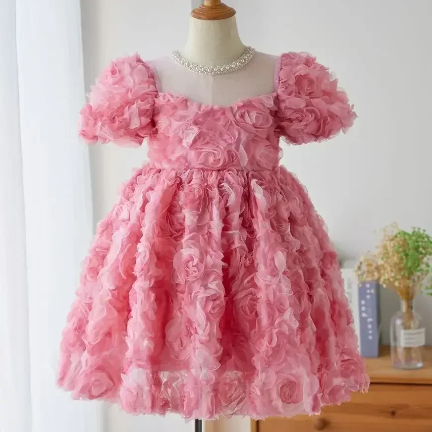 Neue Kinder kleider für Baby kleidung Kinder kleidung Blumen prinzessin Kostüm Abend party kleid für Mädchen Bogen Abendkleid