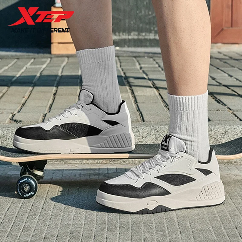 Xtep Skateboarding Shoes for Women 2025 Summer Anti-slip Comfortable Thick-soled Fashion Street Style Sneakers 875218310009