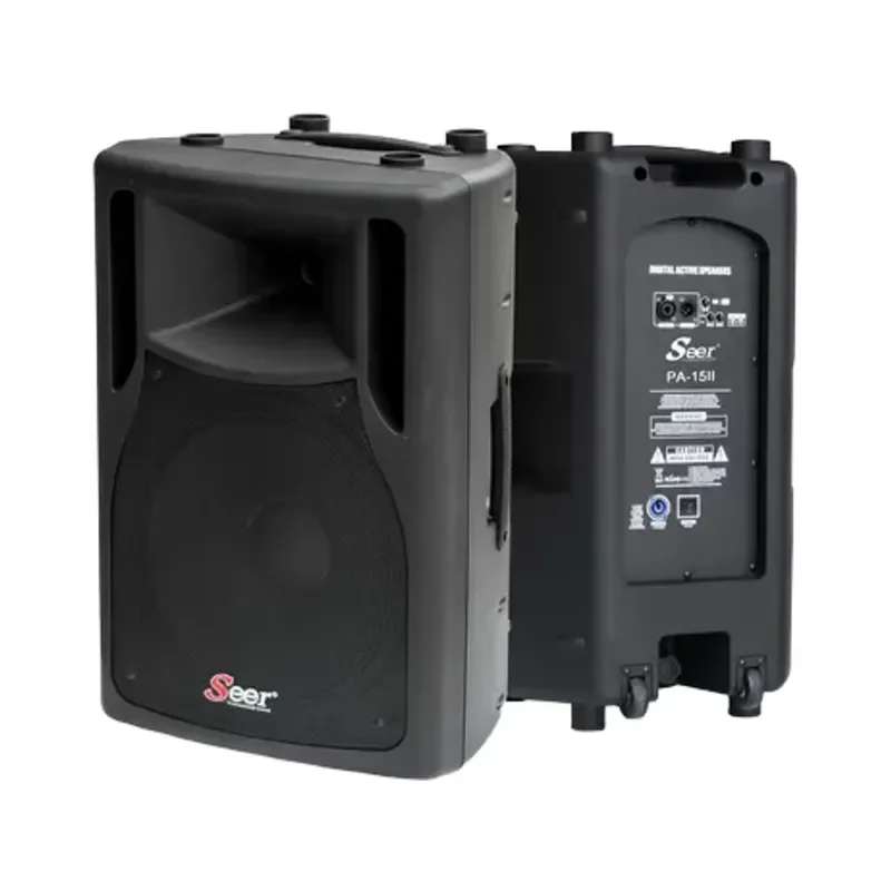 PA-12II Portable 2.0 Channel Speaker with Built-in Amplifier 12 Inch Plastic Body LCD Display Button Control CE RoHS