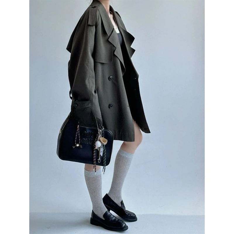 

Темпераментный женский плащ, осень 2023, новая корейская версия, свободный дизайн, модные универсальные куртки, женская одежда