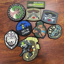 Mighty Tiger Battle Armband PVC Wolf Head Morale Badge Outdoor Exploration Military Equipment Hook and Loop Backpack Stickers