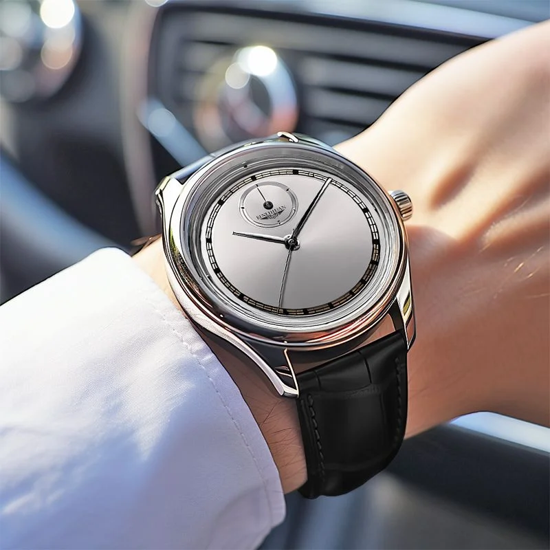 2025 nueva moda hombres negocios cuero negro relojes de cuarzo impermeables reloj de pulsera analógico regalo de cumpleaños