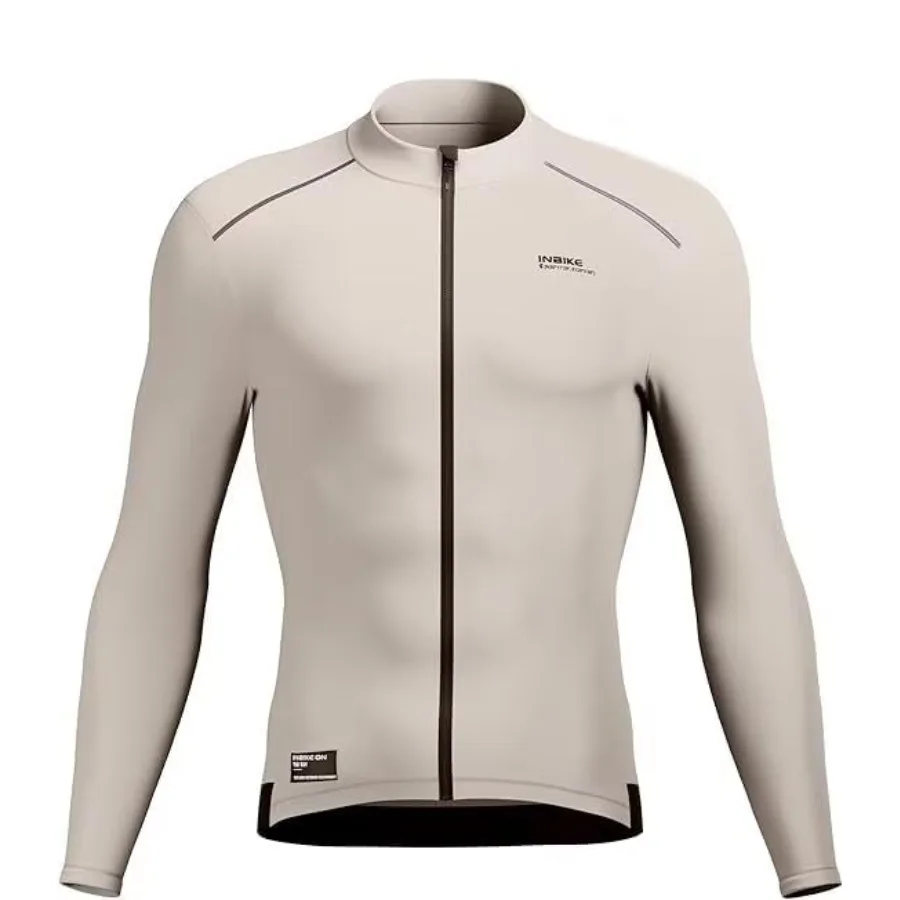 

INBIKE Fleece Lined Cycling Jersey for Men Women, Winter Thermal Long Sleeve Bike Jacket with 3 Pockets, Quick Dry