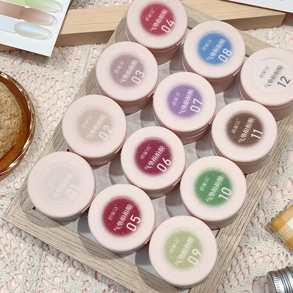 Gel de pintura de uñas con gradiente de cojín de aire, Enfoque Suave, mate, rubor de remojo, acabado de Gel de gelatina de larga duración, esmalte de uñas en Gel O5U5