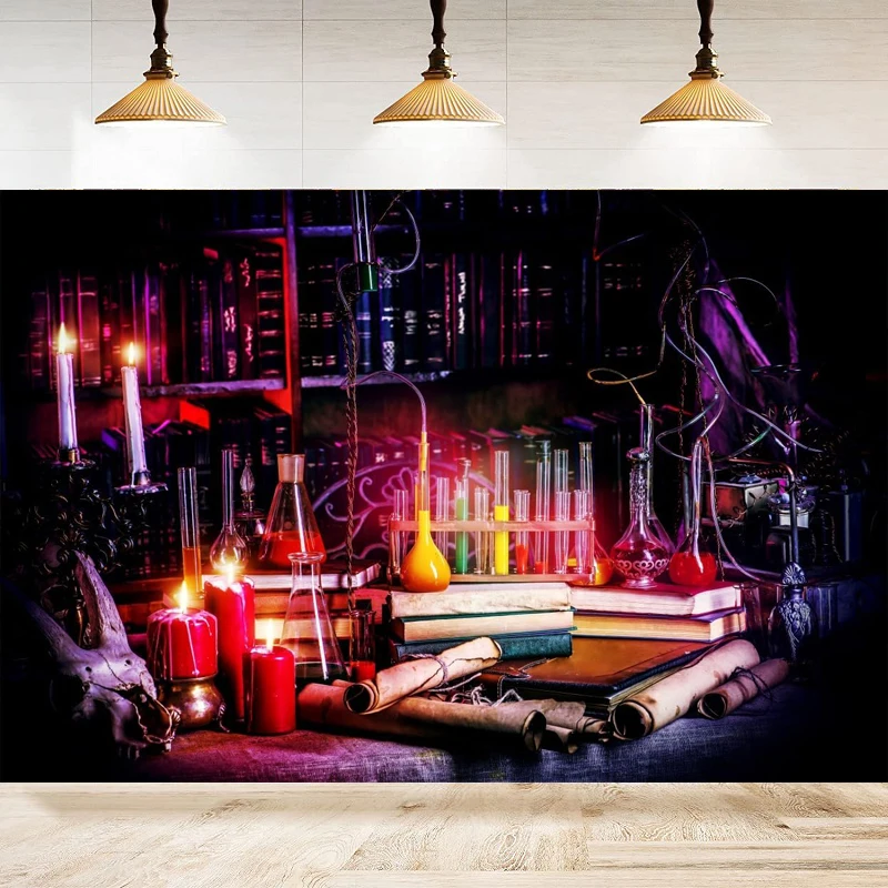 

Волшебный лабораторный фон для фотосъемки Хэллоуин Волшебная бутылка Волшебный класс для детей Хэллоуин Волшебный школьный фон Плакат