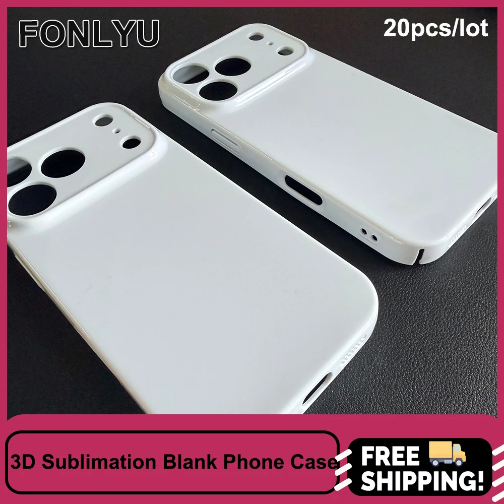 

Fonlyu 20PC 3D Film Sublimation Hard Case Blank Phone case for iPhone 11 12 13 14 15 16 17 pro Max Exact Hole Full wrapped case