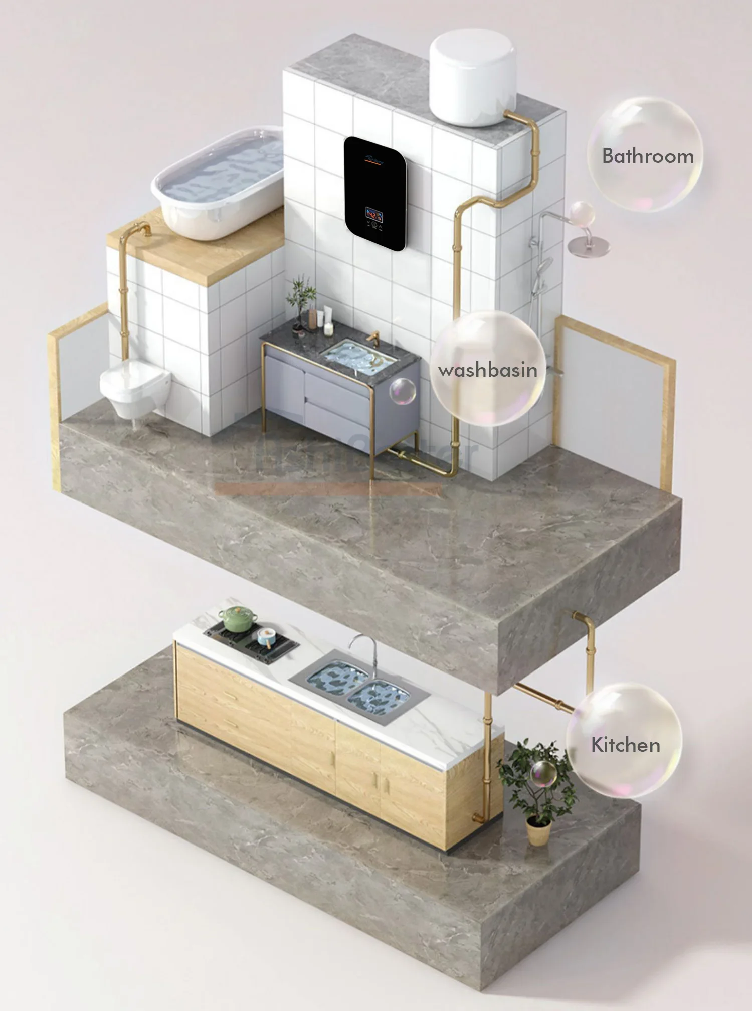 Calentador de agua eléctrico instantáneo, máquina de baño para el hogar, pequeña ducha termostática rápida, 220v, 6500w