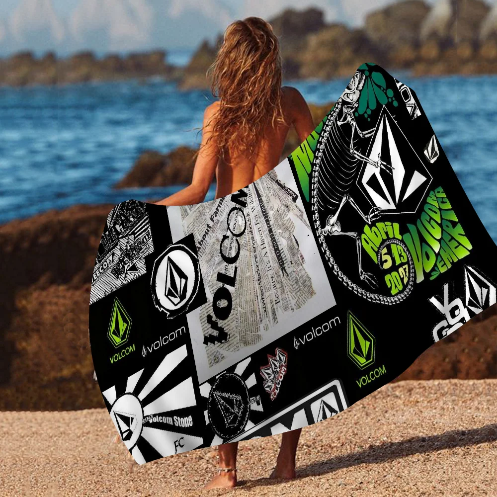 V-Volcom LOGO Towel Microfiber Beach Towel Absorbent Quick dry Soft Yoga Swimming Resort Mountain Climbing Towel