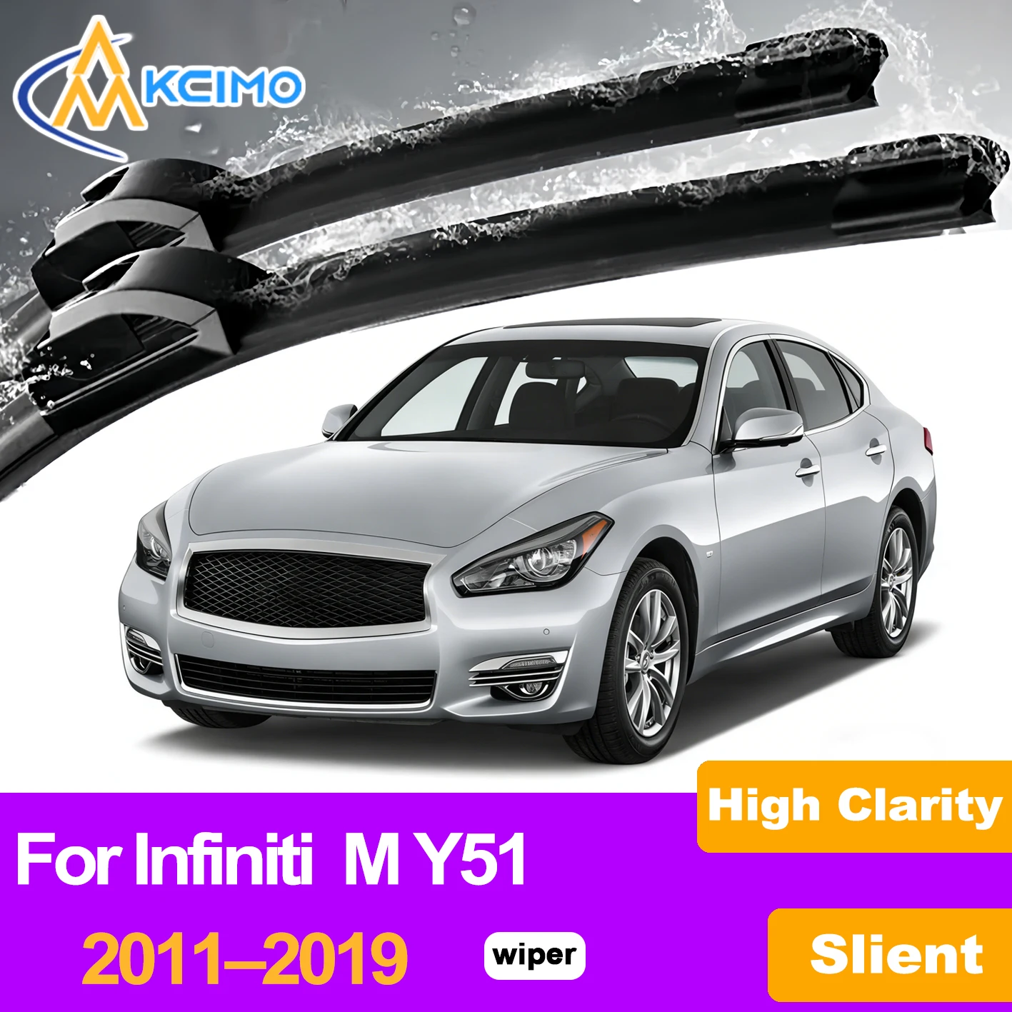 

KCIMO 2PCS Front Windshield Wiper Blades For Infiniti M Y51 2011–2019, Car Replacement Kit Quiet Durable