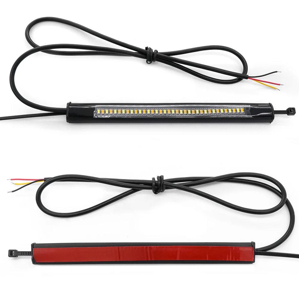 دراجة نارية مرنة الفرامل الذيل ضوء بار ، وقف شريط مصباح إشارة التوجيه مؤشر ، الملحقات العالمية ، 48 ليد #4