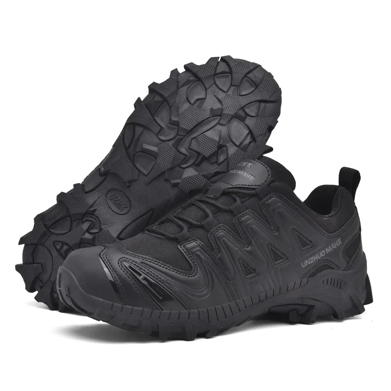 Zapatos de Montañismo de cuero genuino para hombre, calzado antideslizante para deportes al aire libre, montañismo, senderismo, transpirables, para turismo
