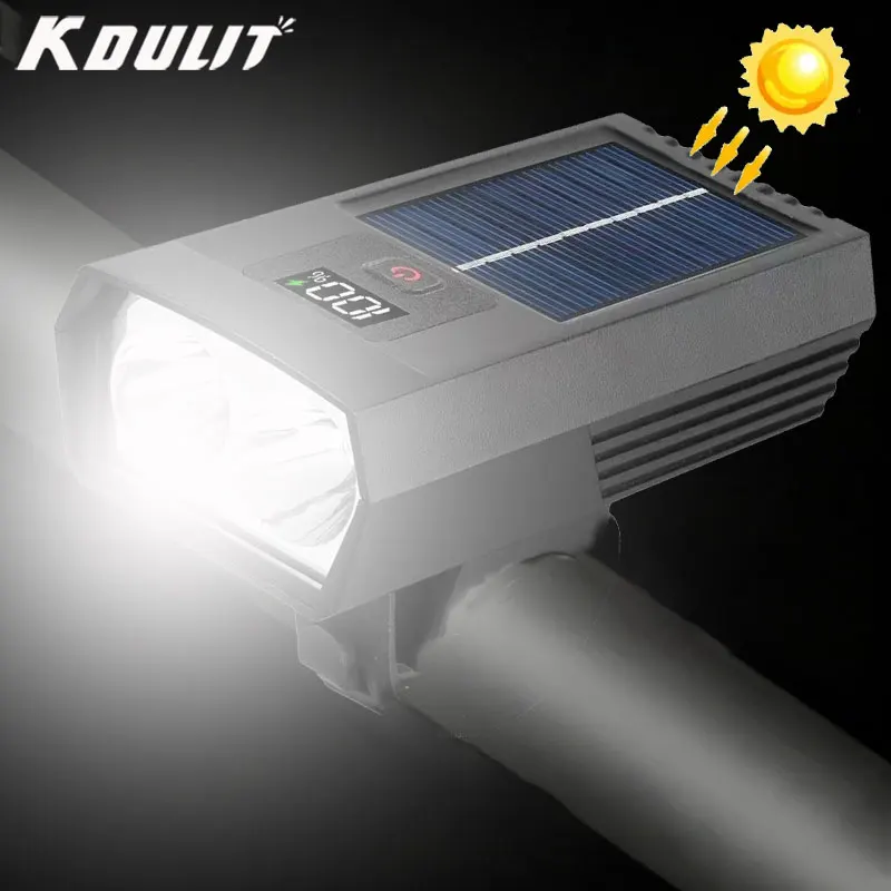 

Solar Charging LED Bicycle Front Light MTB Road Bicycle Headlight Type-C Rechargeable Lamp Cycling Accessories For Night Riding