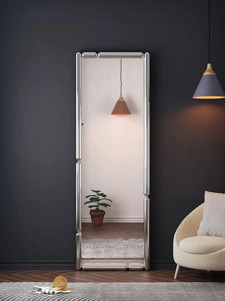 

Full Body Floor Mirror Household Girl Bedroom Wall Hangings Stainless Steel Dressing Mirror