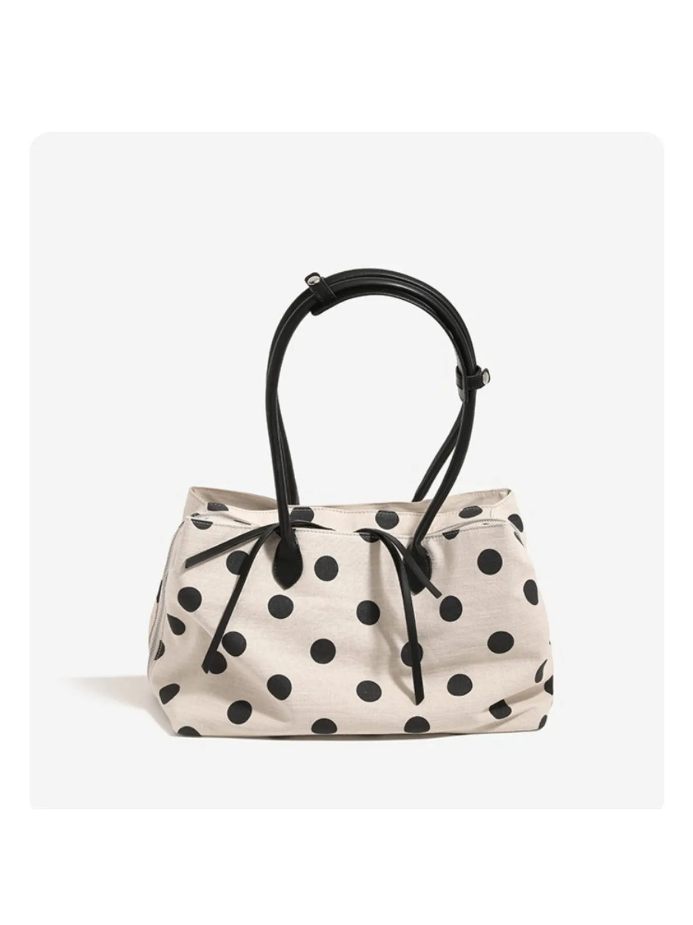Spring and summer small fresh polka dot design canvas bag women's new multi-compartment large-capacity shoulder travel bag