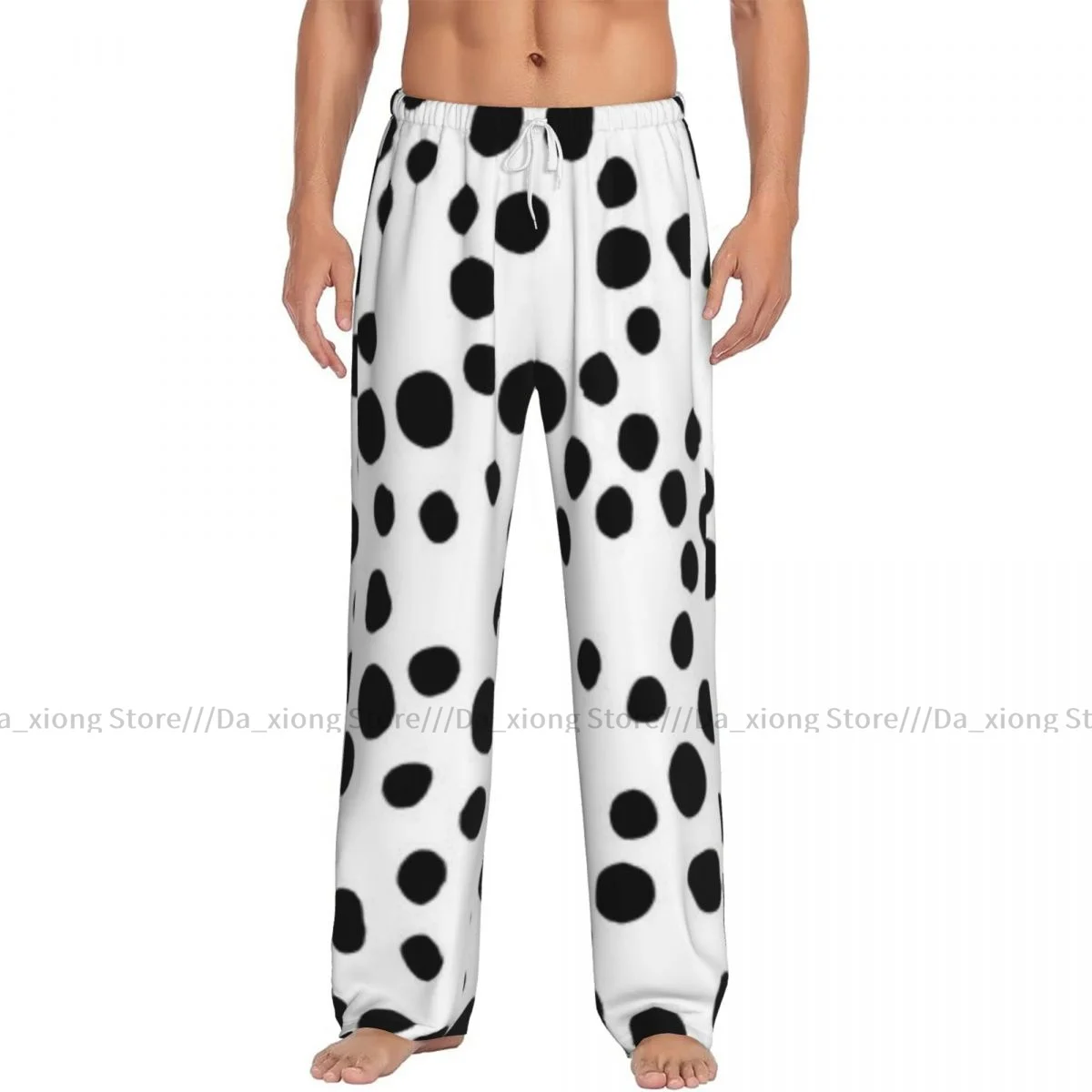 Calças masculinas de pijama com bolinhas, calças masculinas Sleep Bottoms, calças masculinas Lounge