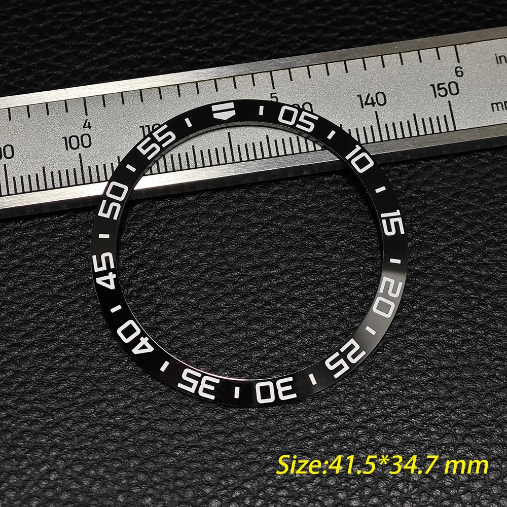 Picture 6: 41.5*34.7mm Sloping no Luminous Ceramic Bezel Insert Replacement of watch accessories  Blue/Black Ceramic Bezel Insert F1 series