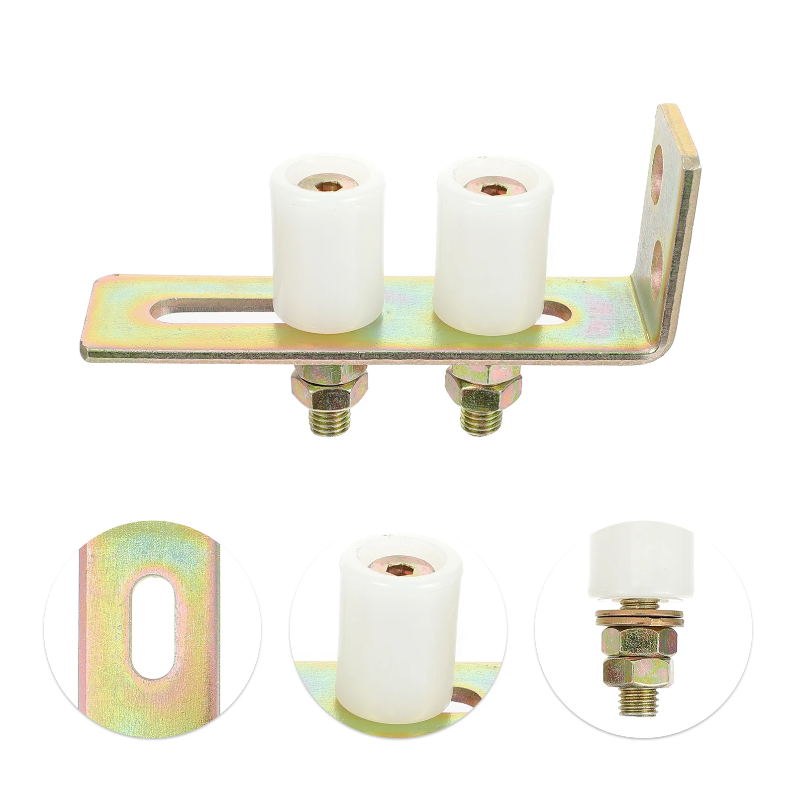 

Sliding Gate Guide Roller Nylon Wheels L Post Bracket Wear-Resistant Track Wheel Pulley Gate Assembly Support Iron Door Hardware