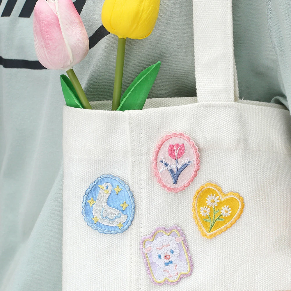 1 قطعة عصا على شارة مطرّزة الكرتون ليتل ديزي توليب بطة الأغنام ملصقات الملابس DIY الملحقات #2